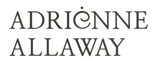 Stylized logo featuring the name "Adrienne Allaway" in elegant typography.